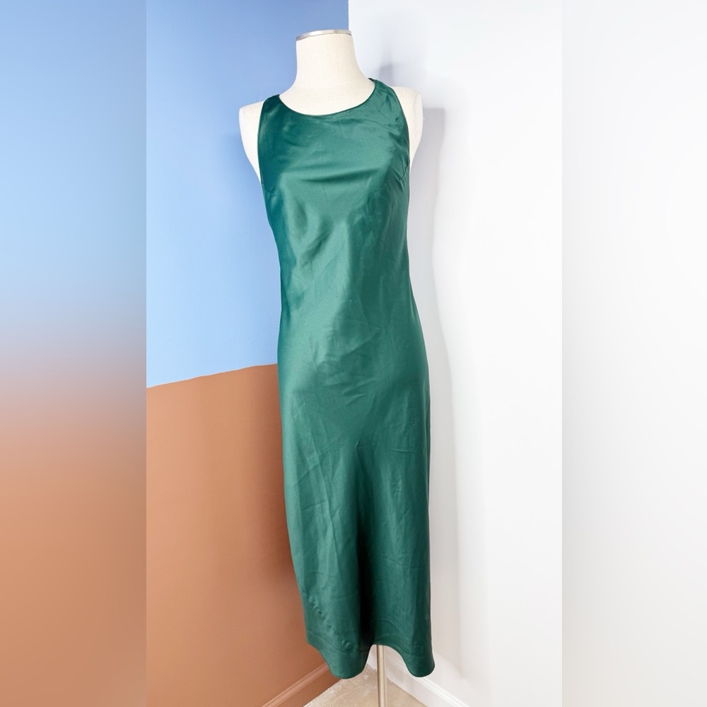 Vintage Victoria’s Secret Collection Emerald Green Satin Midi Nightgown‎ Small